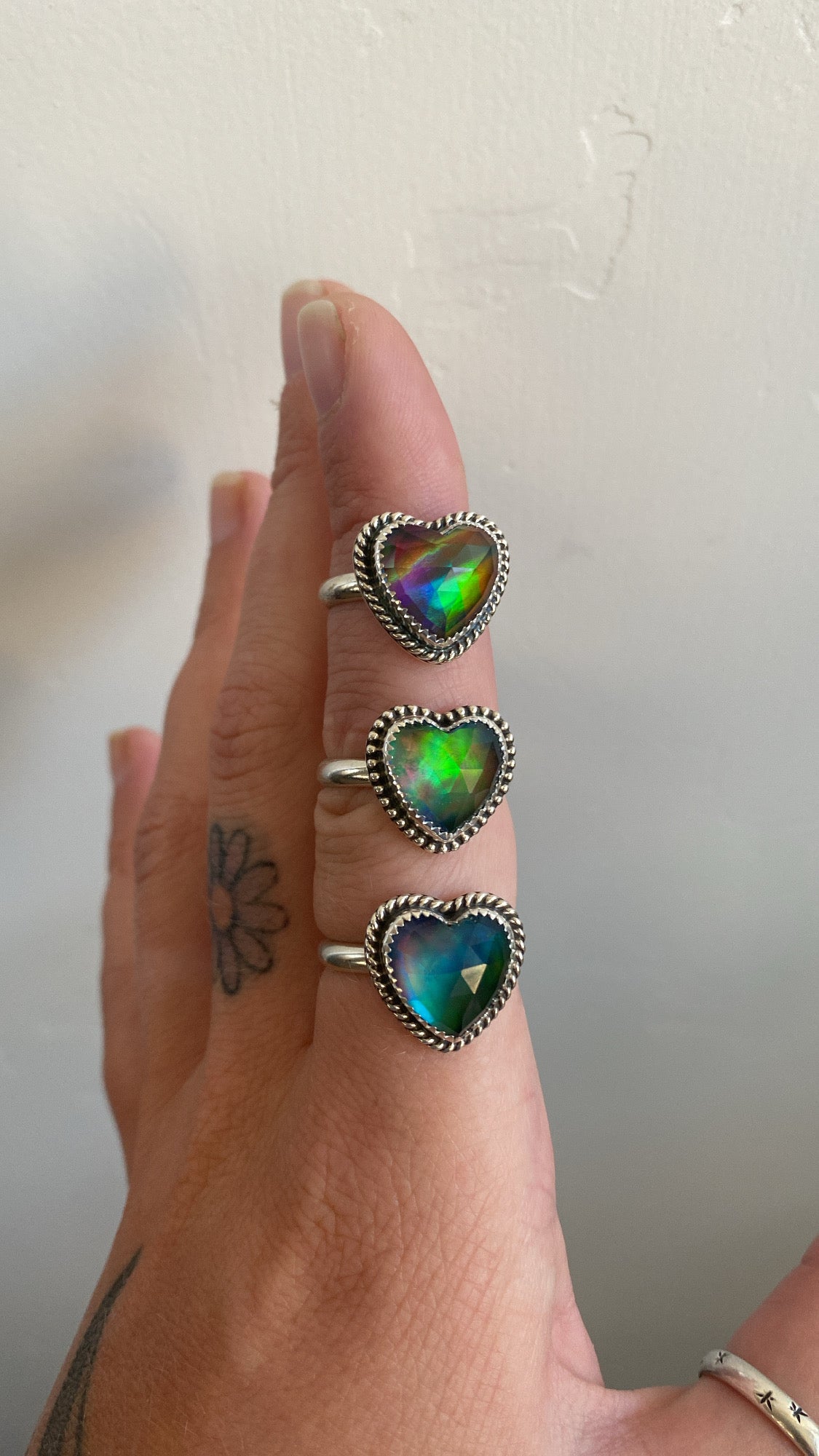 AURORA OPAL HEART RINGS